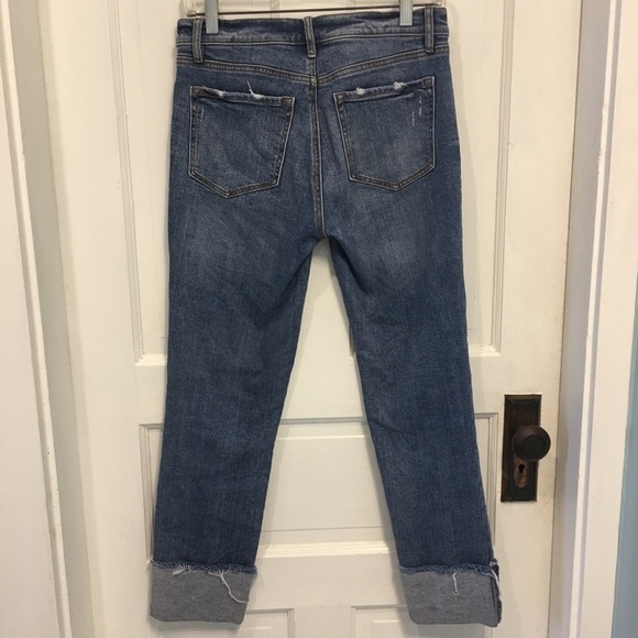 LOFT. Modern straight mid rise jeans. Distressed - Picture 5 of 8